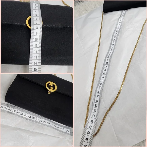 Black Mini Gucci Bag – Vintage Style, Wear as Clutch or Shoulder Bag - Picture 16 of 16
